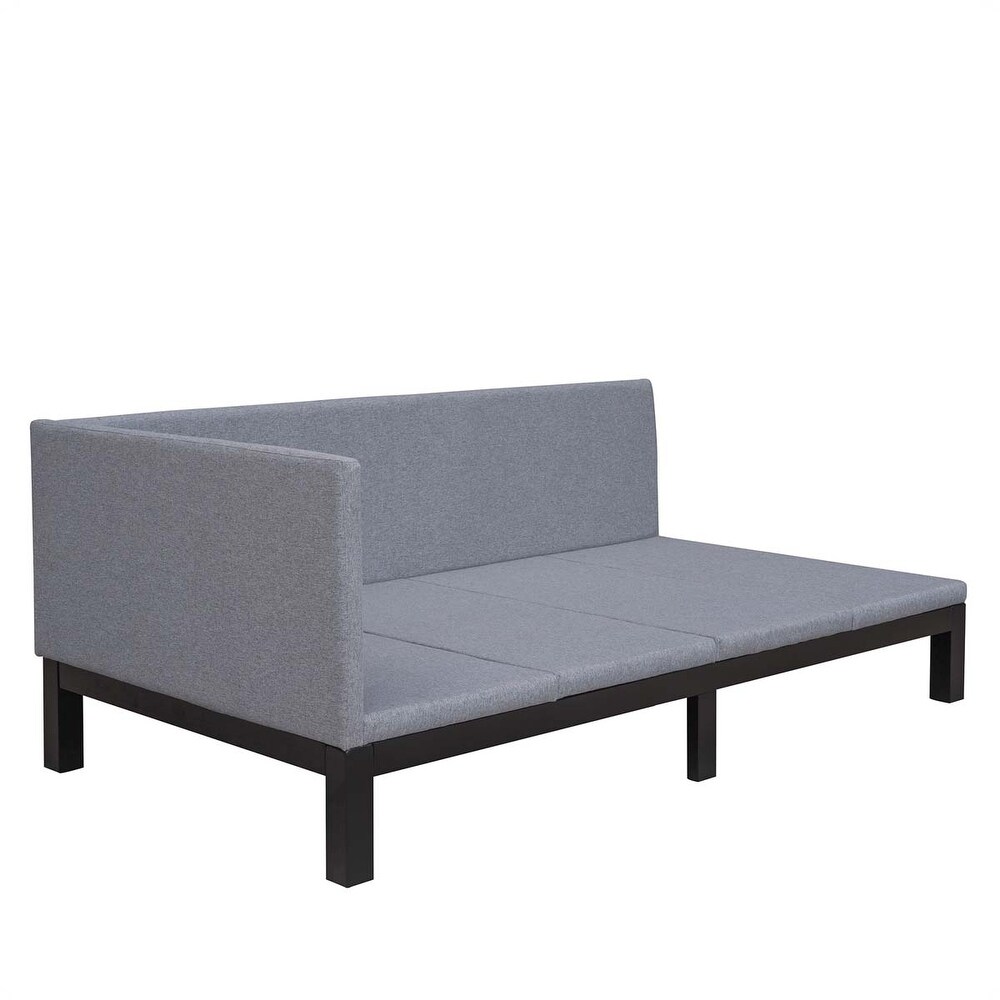 Upholstered Daybed/Sofa Bed Frame Twin Size Linen Gray