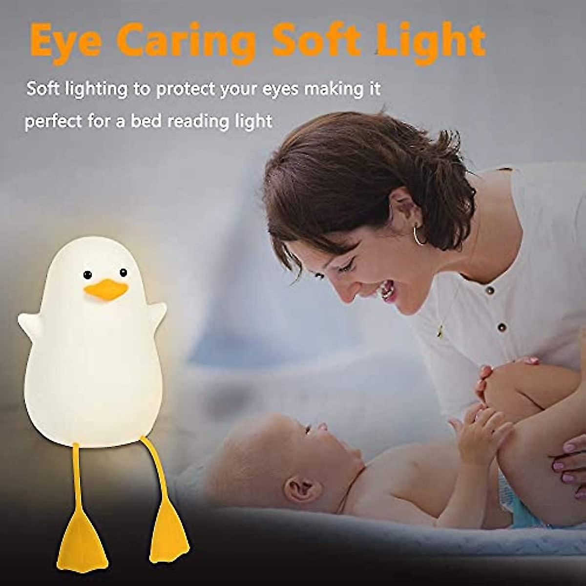 Night Light For Kids  Cute Duck Silicone Bedside Lamp For Nursery  Abs+sil  Touch Control  Portable And Rechargeable Dimmable  Birthday Xmas Gifts For