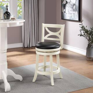 Boraam Florence 24 in. Cream Swivel Cushioned Bar Stool 43724