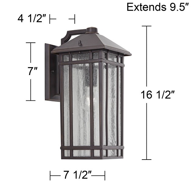 Kathy Ireland Sierra Craftsman 16 1 2 quot h Outdoor Wall Light Set Of 2