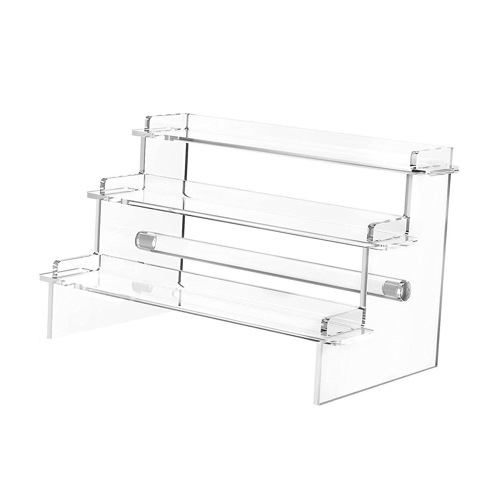 3 Tier Acrylic Display Riser Shelf Acrylic Stands For Model Figure Cosmetic