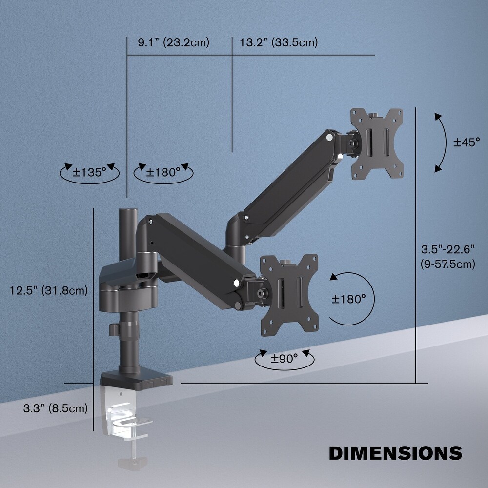 ProMounts Dual Monitor Gas Spring Stand Mount for 13 32\