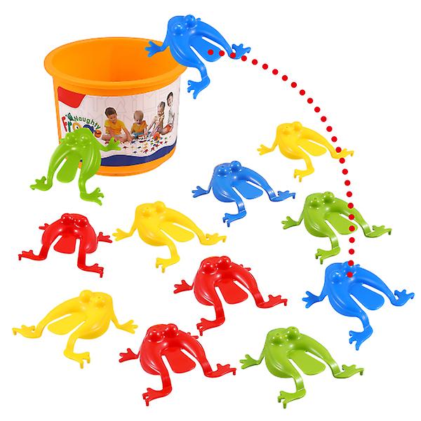 Toyandona 1 Set Jumping Leap Frogs Toy With Bucket Funny Educational Toys Party Favors For Children Playing