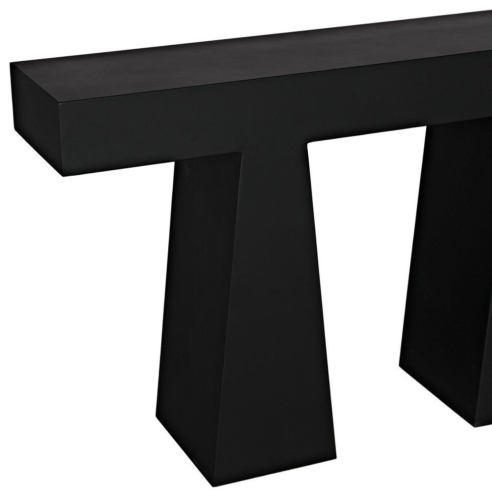 Noir Furniture Wendell Console Table With Matte Black Finish GCON403MTB   Industrial   Console Tables   by Noir  Houzz