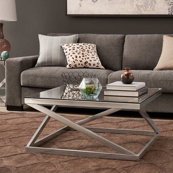 Brynn Brushed Nickel Coffee Table or Table Set by iNSPIRE Q Modern