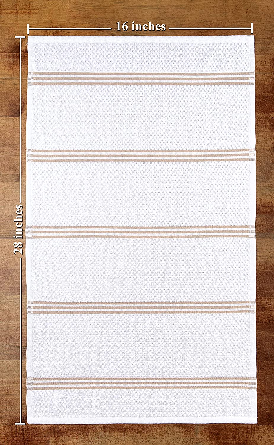 Sticky Toffee Cotton Terry Kitchen Dish Towel， Tan， 4 Pack， 28 in x 16 in