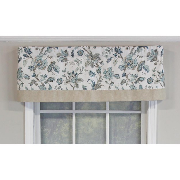 Gianna Banded 3in Rod Pocket Contrast Bottom Banding Valance 50in X 16in By Rlf Home