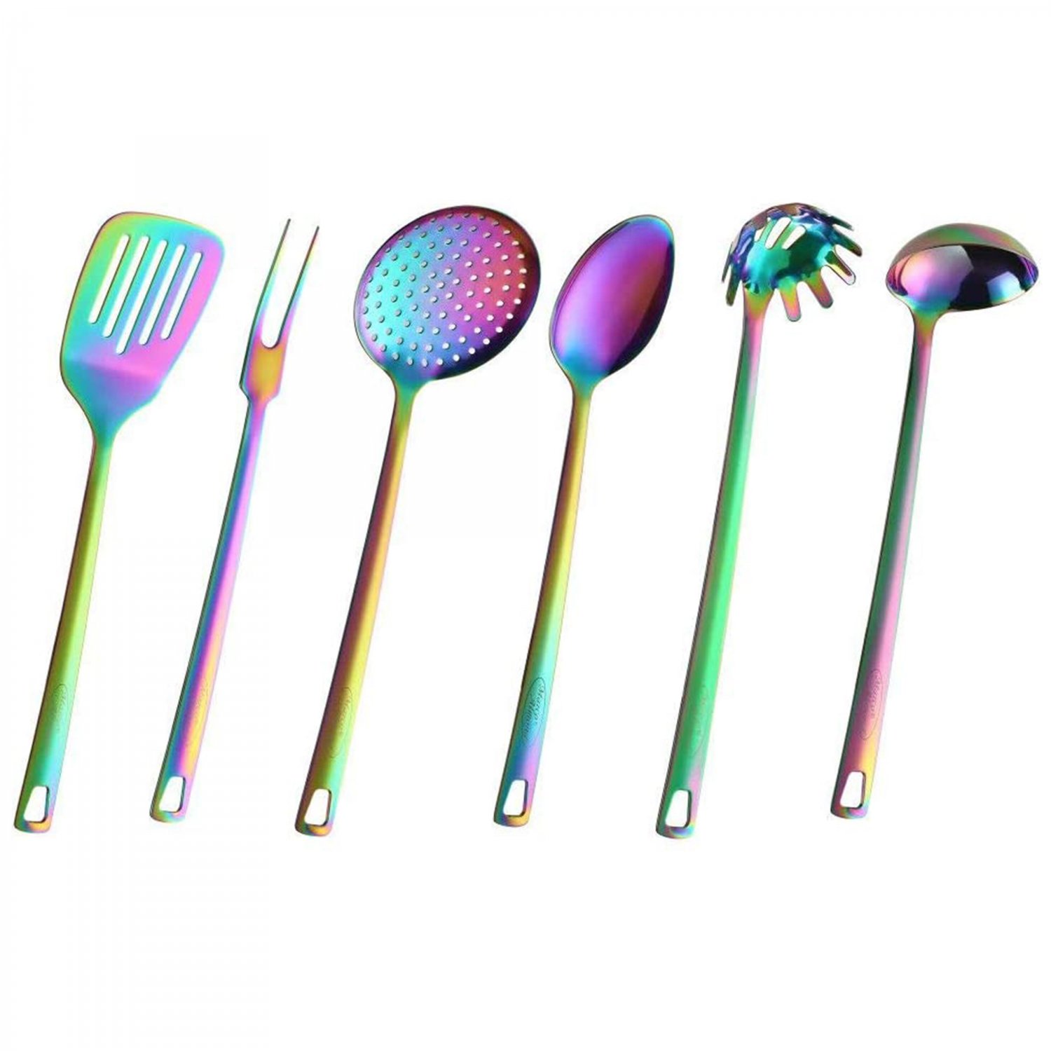 Kitchen Utensils， Kya52 6-Piece Rainbow Cooking Utensil Set Rainbow Kitchen Ac