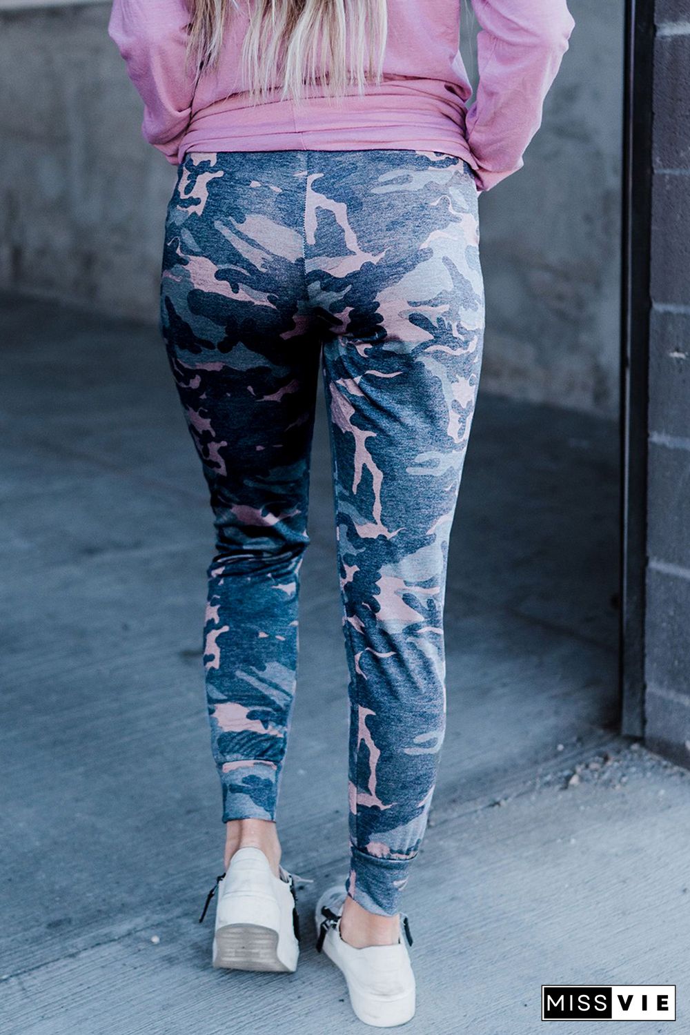 Plus Size Camo Knit Jogger Pants