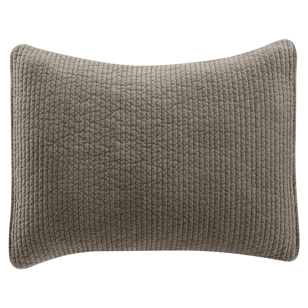 HiEnd Accents Stonewashed Cotton Velvet Quilted Pillow Sham