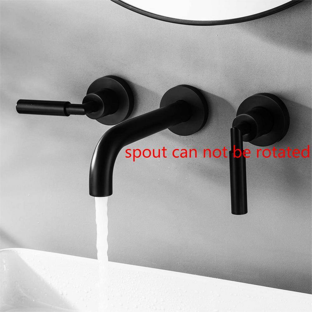 Satico Modern 2-Handle Wall Mount Bathroom Faucet in Matte Black SY600MB665