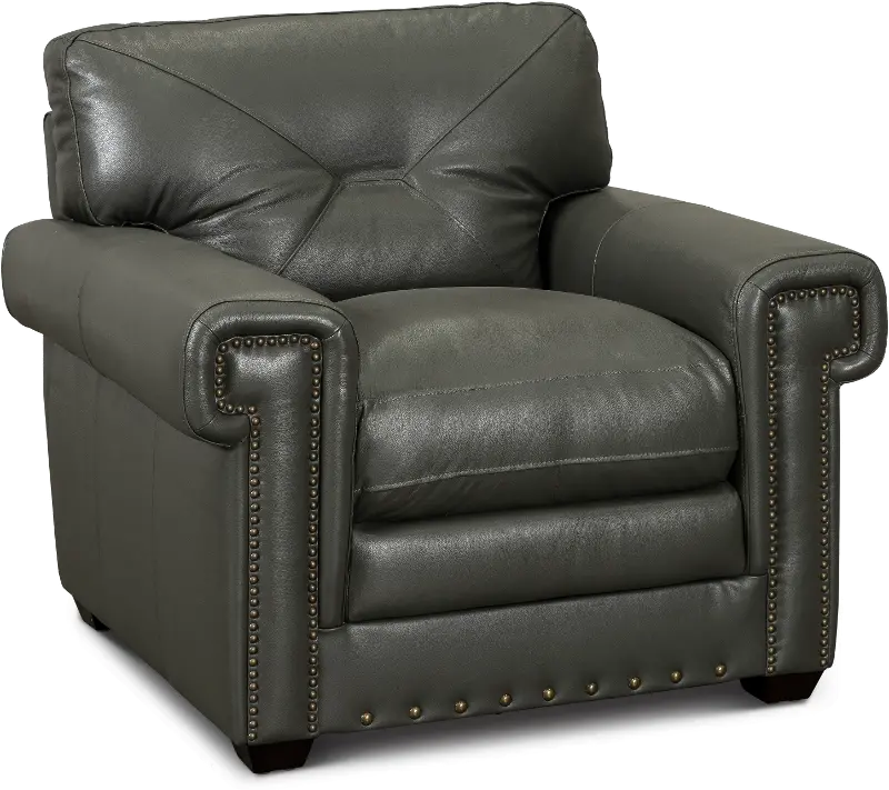 Derrick Gray Leather Chair