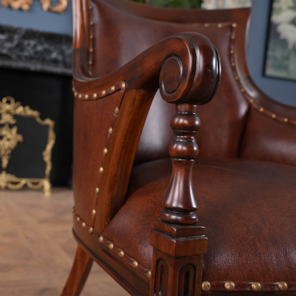 Leather Regency Chair  Fireside Chair   Traditional   Armchairs And Accent Chairs   by Niagara Furniture  Houzz