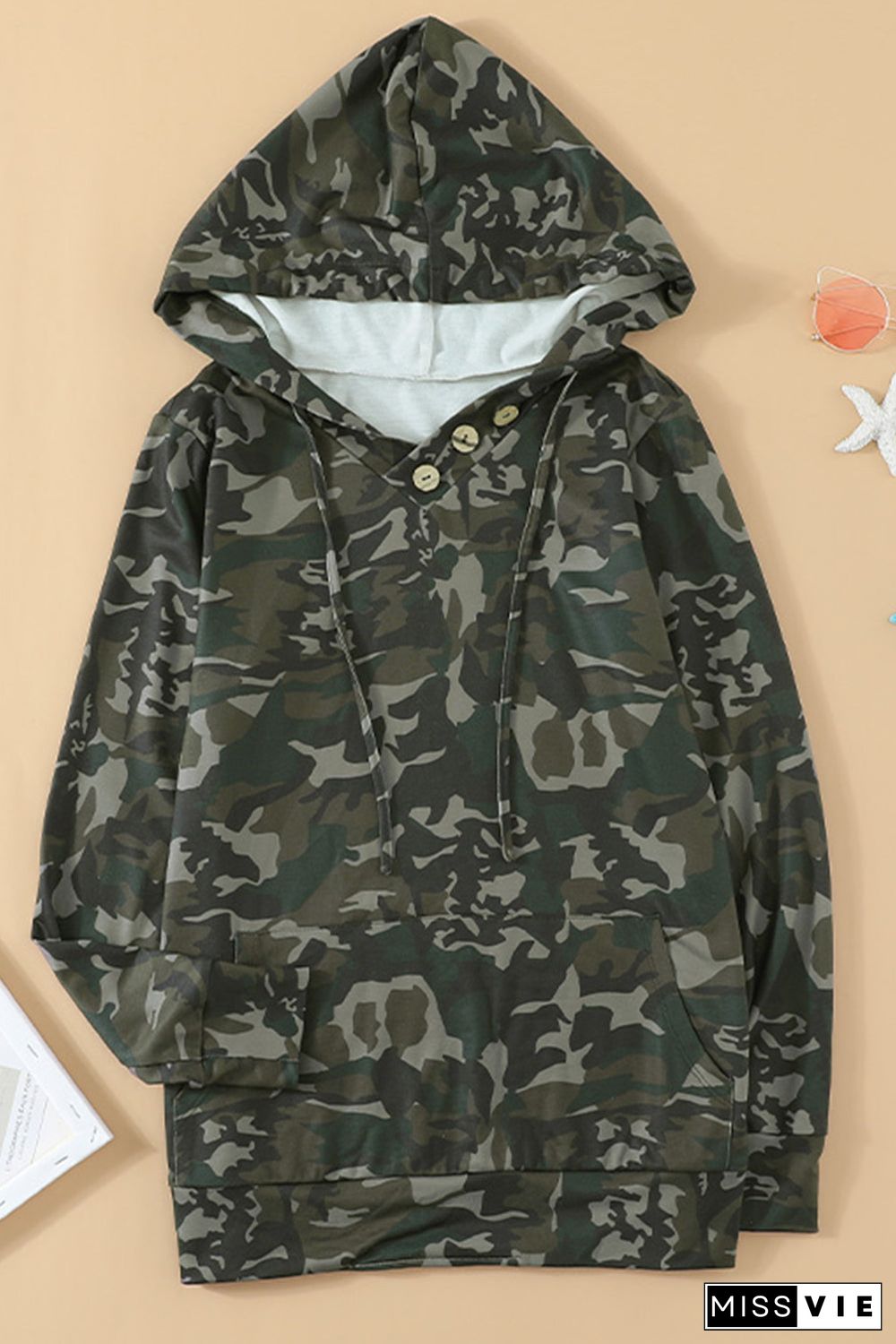 Print Kangaroo Pocket Hoodie