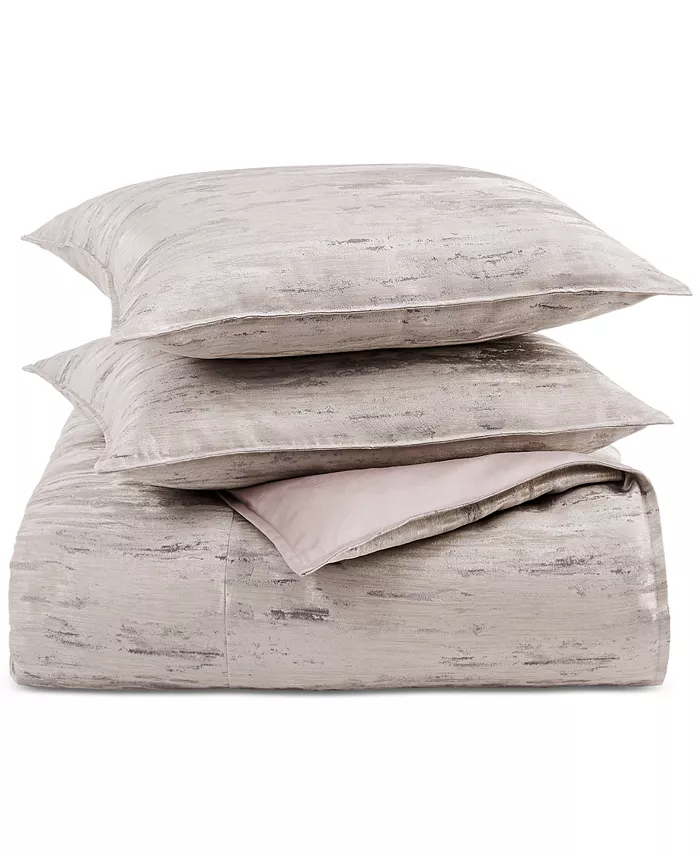 Hotel Collection Impasto Stone 3-Pc. Duvet Cover Set， Full Queen，