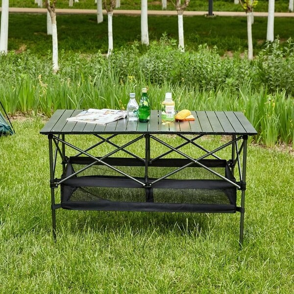 Folding Outdoor Table with Carrying Bag，Lightweight Rectangular Table