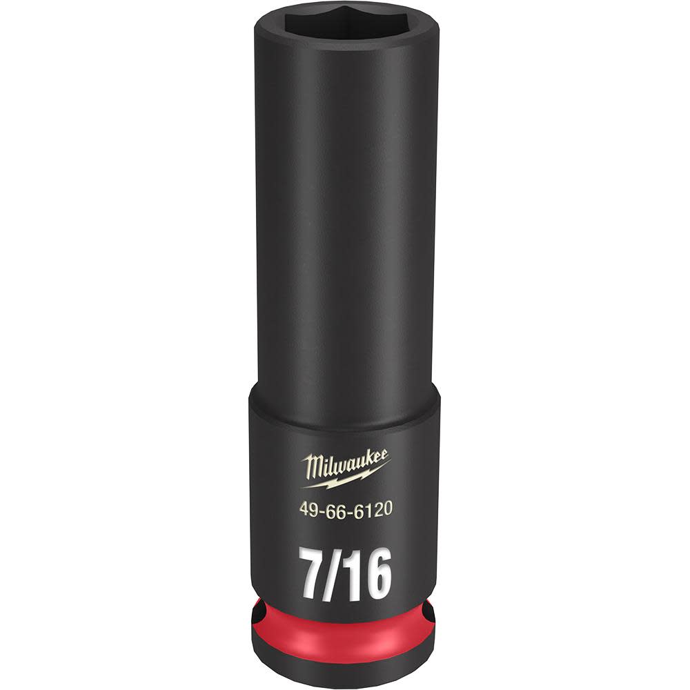 Milwaukee SHOCKWAVE™ Impact Duty™ Socket 3/8 Drive 7/16 Deep 6 Point ;