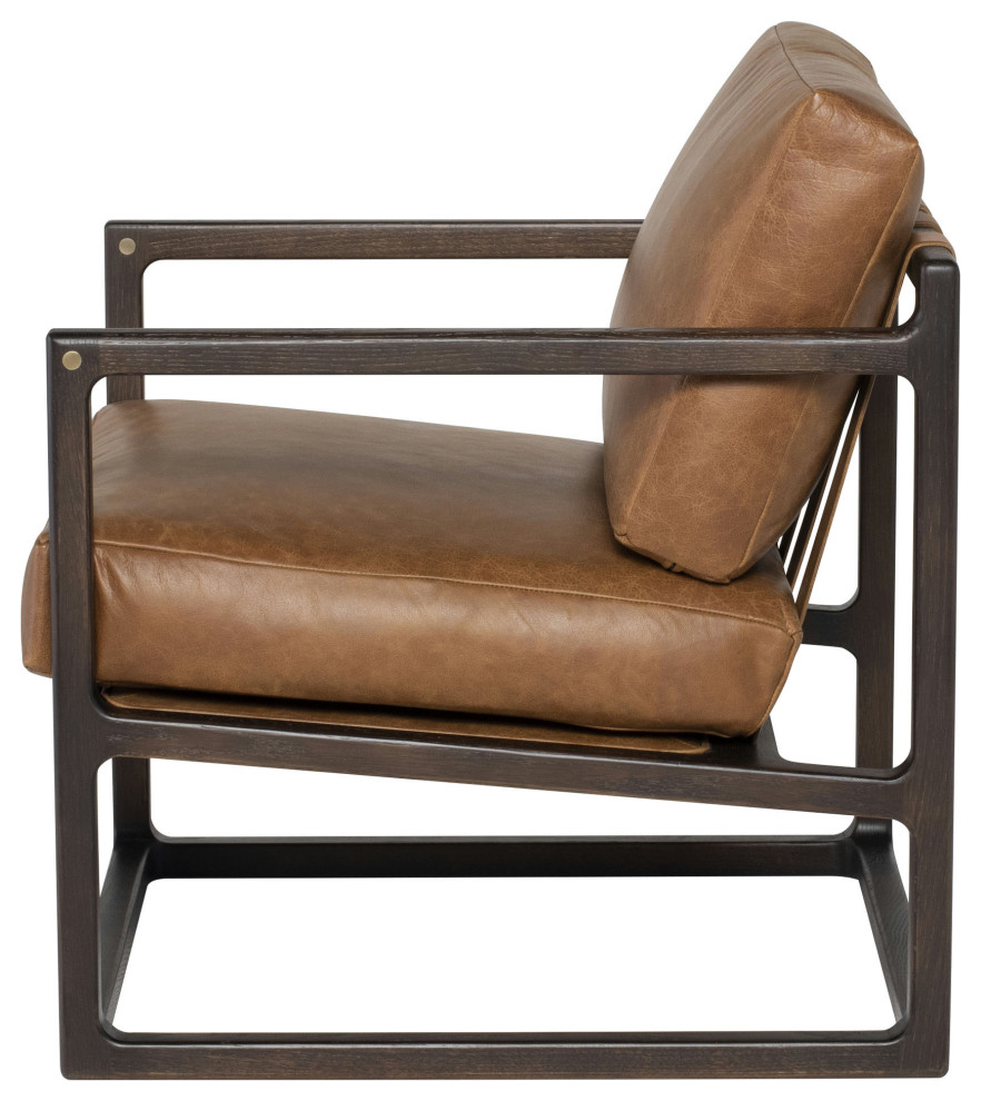 Lian Desert Leather Occasional Chair   Transitional   Armchairs And Accent Chairs   by Kolibri Decor  Houzz