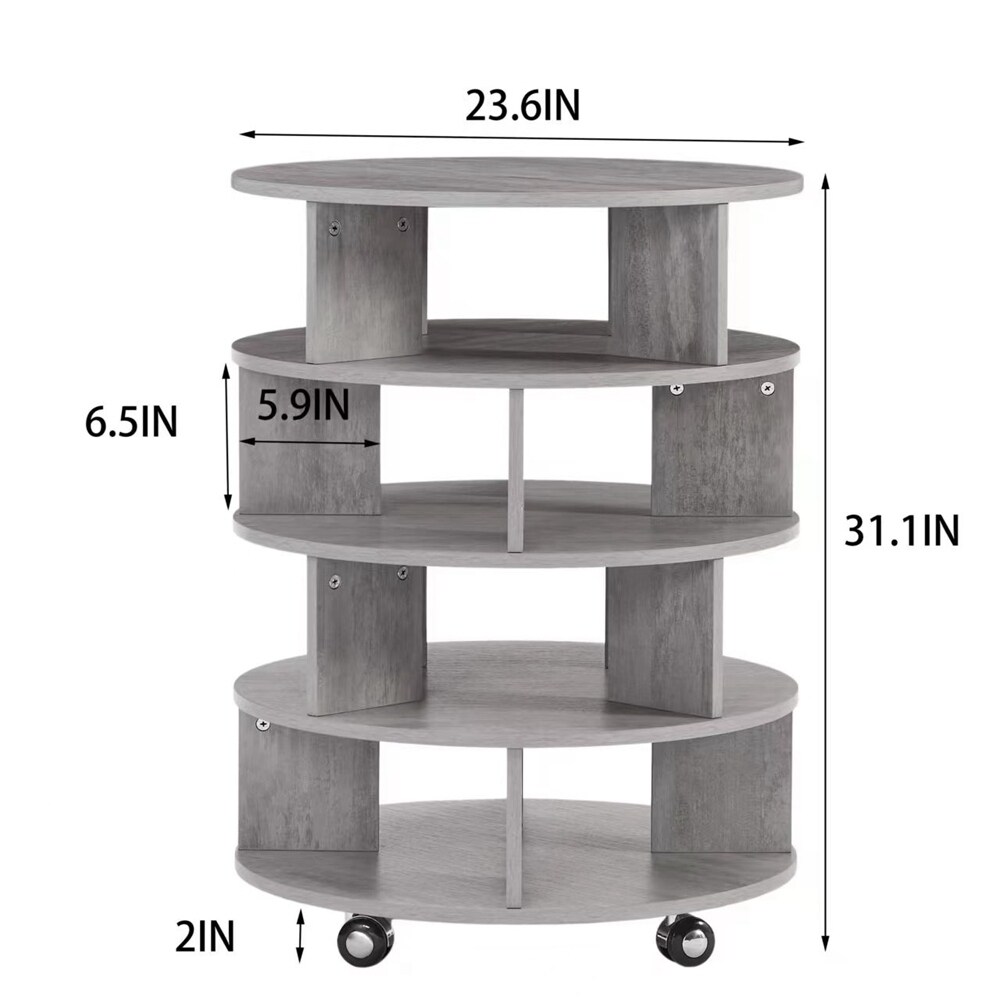 Round Pushable Wooden Shoe Cabinet