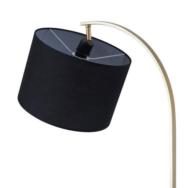 Lana Arc Floor Lamp With Table And Usb Port black Teamson Home