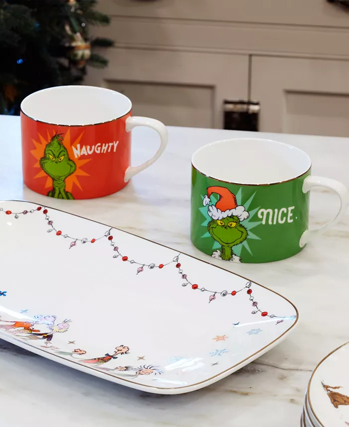 Lenox Grinchie Gifts Naughty and Nice 2-Pc. Mug Set