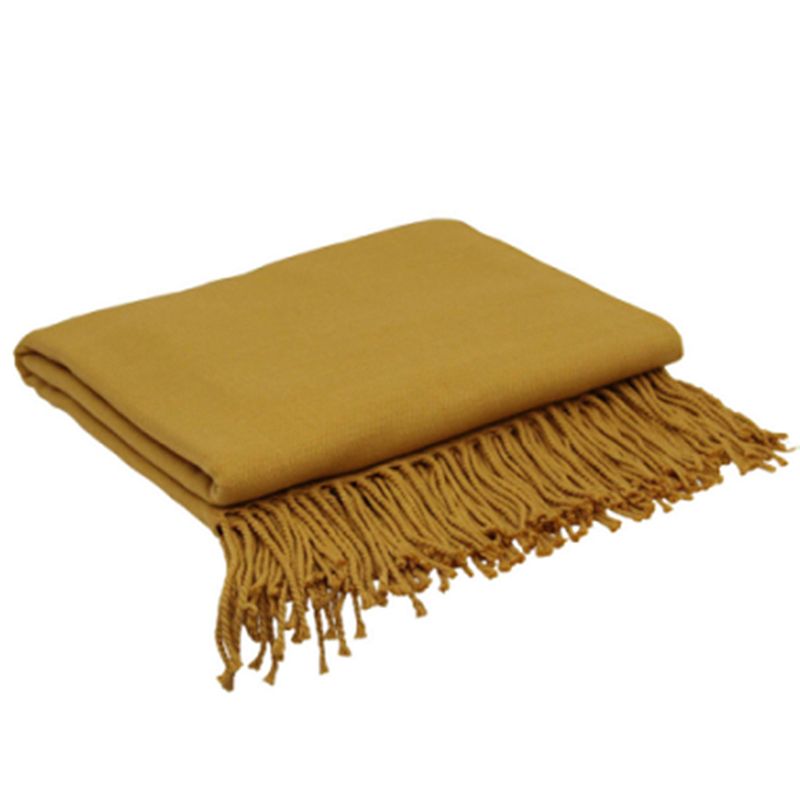 100% Acrylic Decorative Throw Blanket with Fringe 50x65