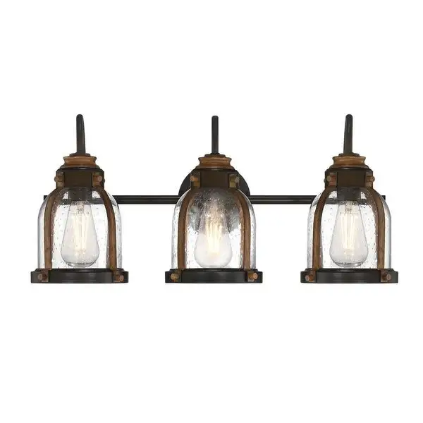 Westinghouse Lighting Cindy Three-Light Oil-Rubbed Bronze and Barnwood Indoor Wall Fixture