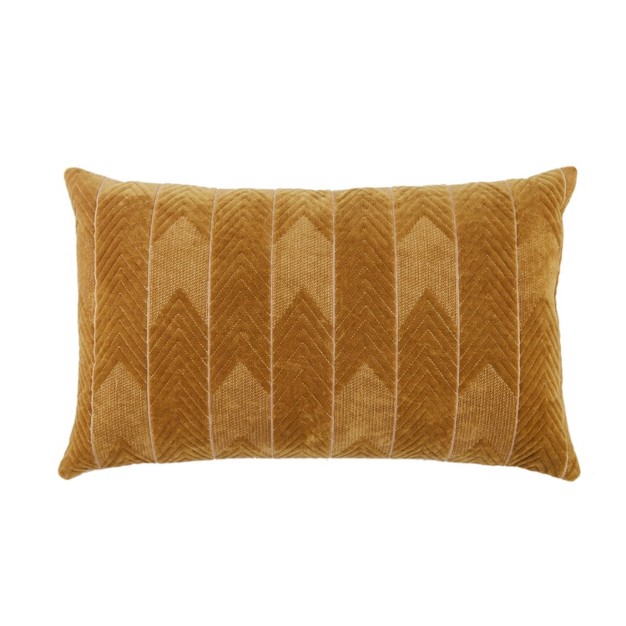 Oversized Bourdelle Chevron Poly Filled Lumbar Throw Pillow Beige Jaipur Living