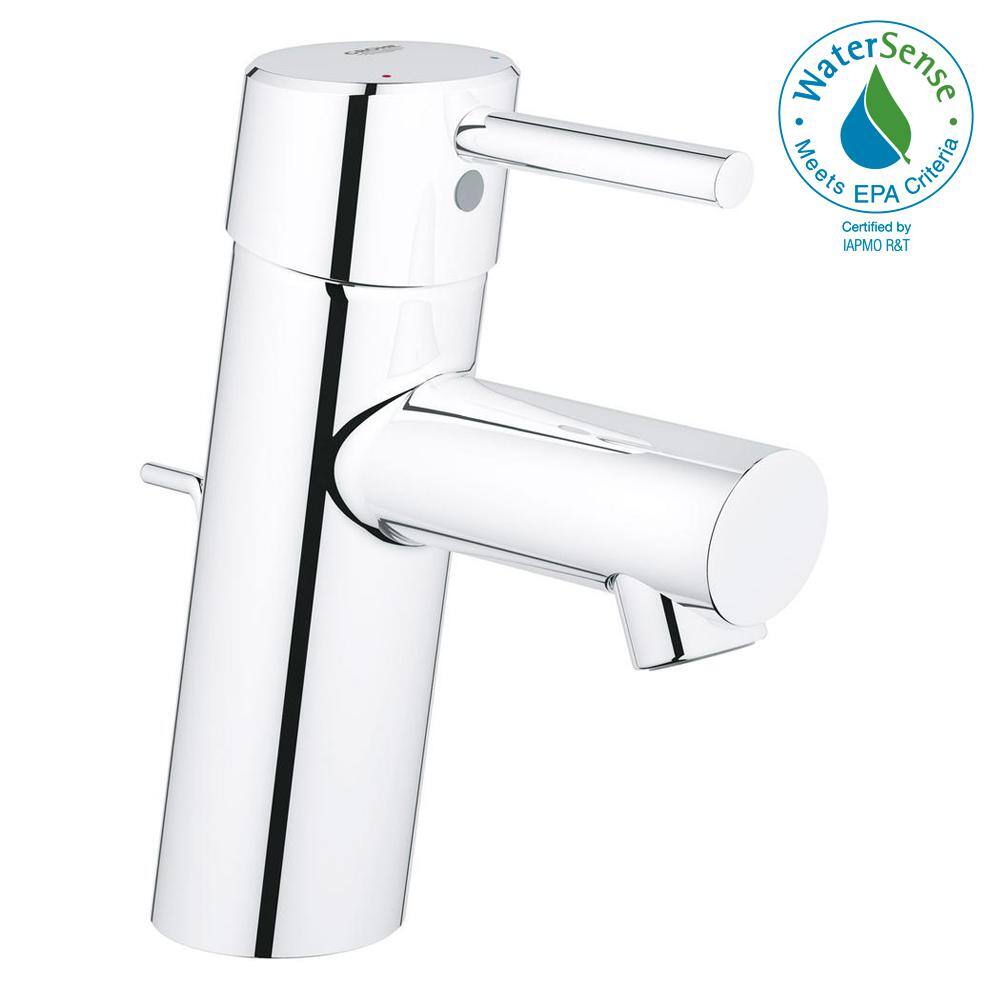 GROHE Concetto Single Hole Single-Handle Low-Arc Bathroom Faucet in StarLight Chrome 3427000A