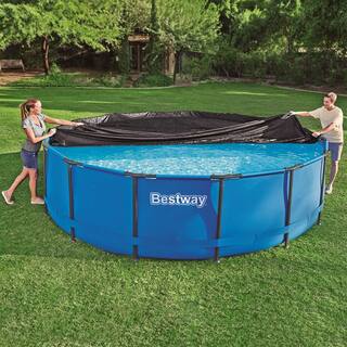 Bestway Steel Pro Max 12 ft. x 12 ft. Round 30 in. Deep Above Ground Frame Pool Package 56417E-BW + 58037E-BW