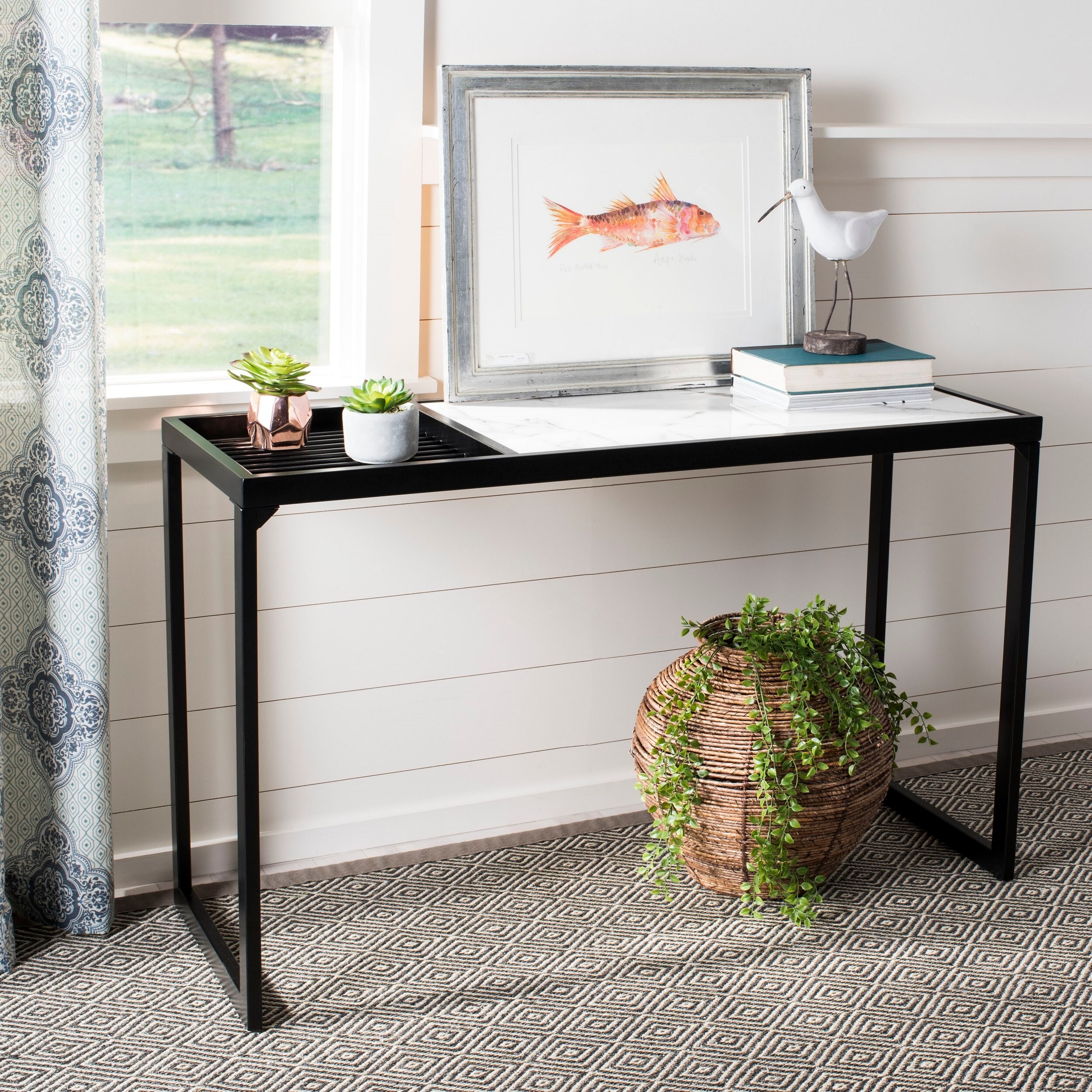 SAFAVIEH Zuri White/ Black Console Table - 48