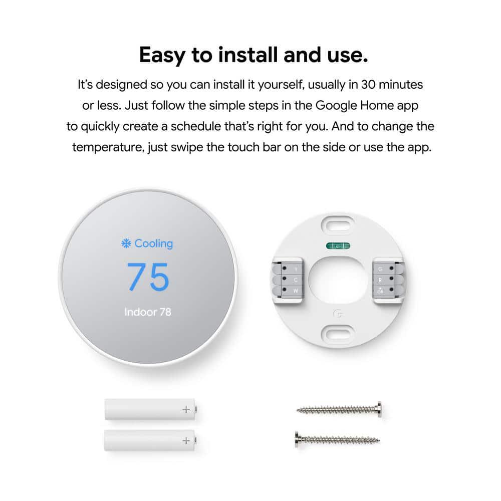 Google Nest Thermostat  Smart Programmable WiFi Thermostat  Snow