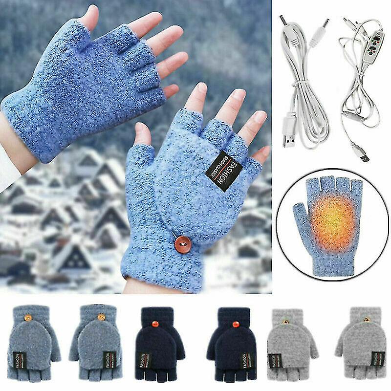 Winter Electric Rechargeable Mitten Heated Gloves Fullhalf Finger War