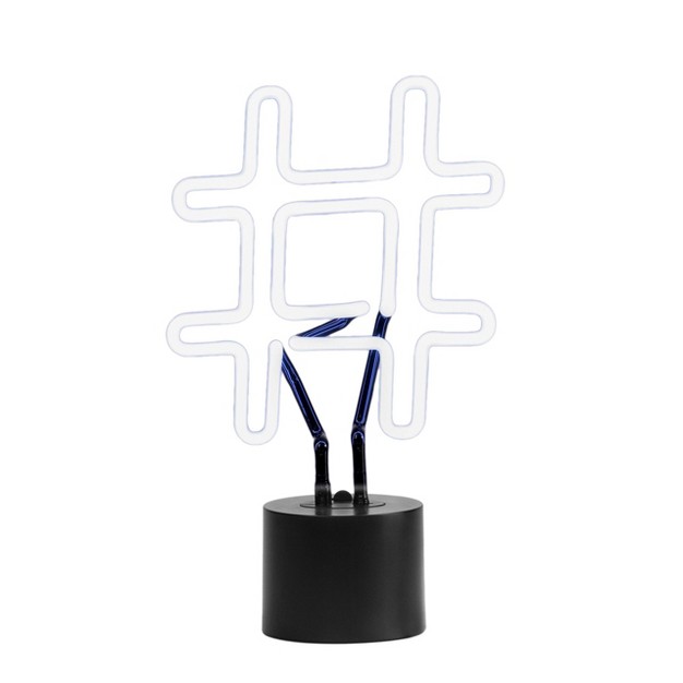 Amped amp Co Neon Hashtag Symbol Desk Light White