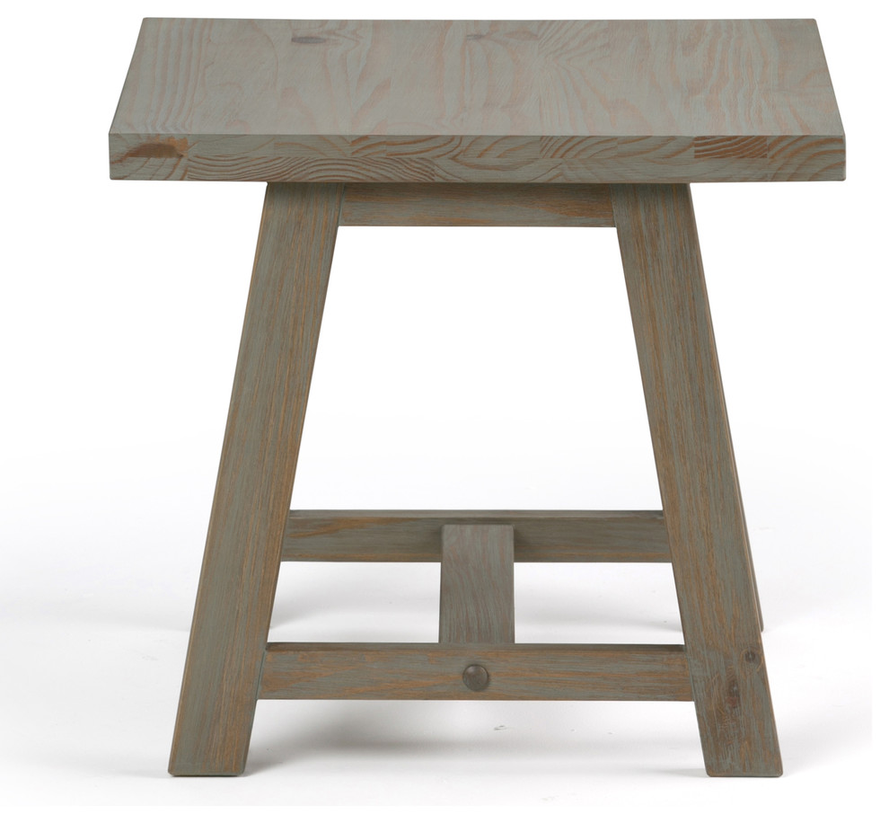 Sawhorse Solid Wood 22 quotwide Square Modern End Side Table   Farmhouse   Side Tables And End Tables   by Simpli Home Ltd.  Houzz