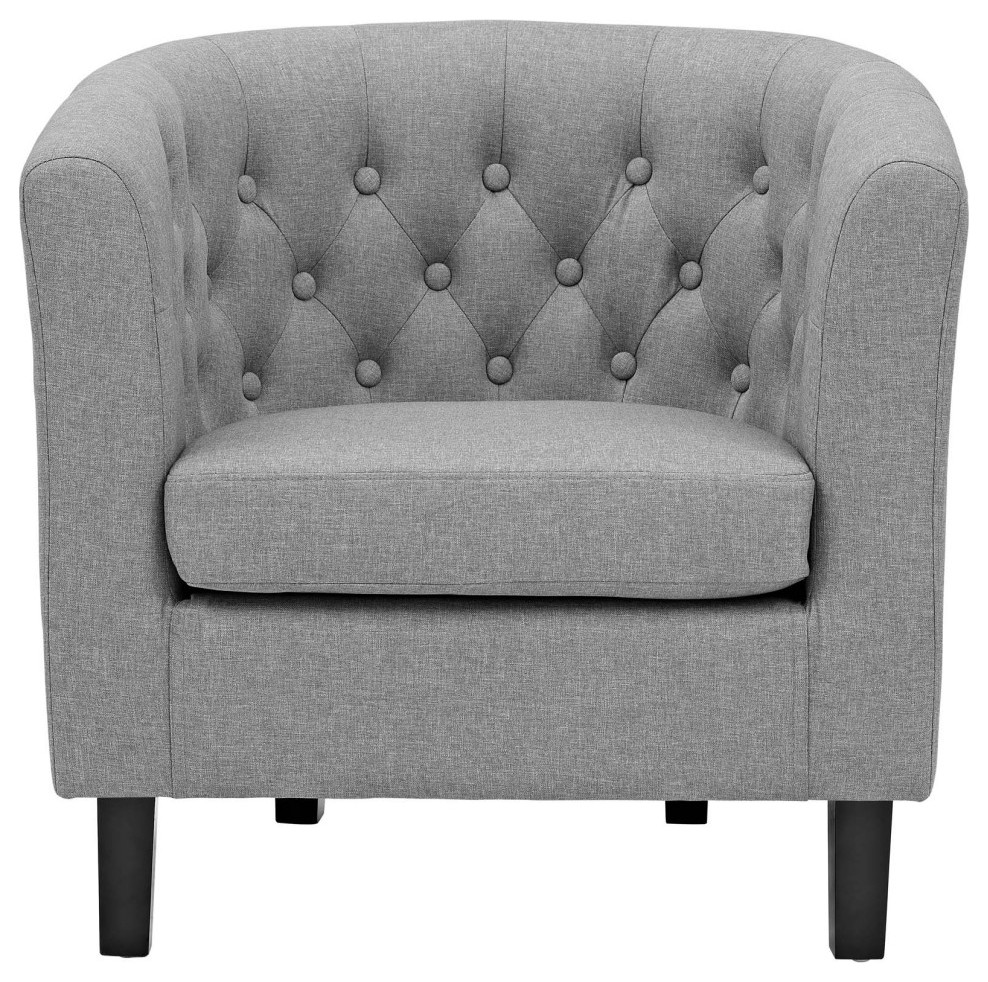 Zoey Light Gray Upholstered Fabric Armchair   Transitional   Armchairs And Accent Chairs   by V.S.D Furniture  Houzz