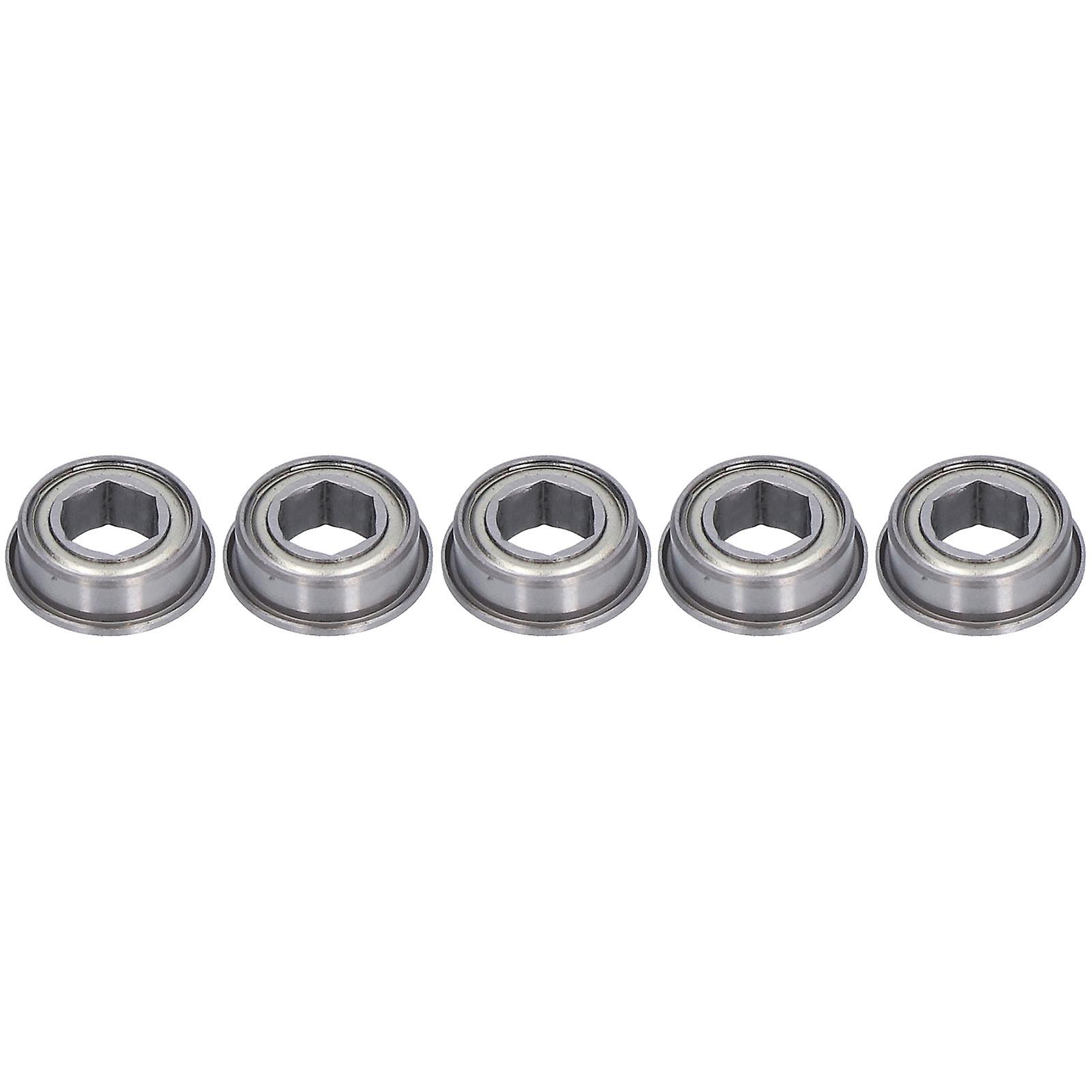 5pcs Flanged Ball Bearings Good Sealing Performance Preserves Grease Blocks Impurities Shielded Steel Bearings