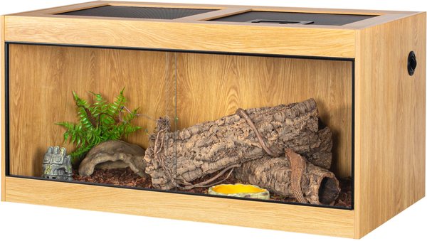 REPTI ZOO 120-gal Wooden Reptile Terrarium， Yellow