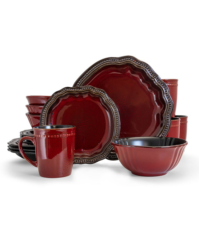 Elama Regency 16 Piece Luxurious Stoneware Dinnerware Set