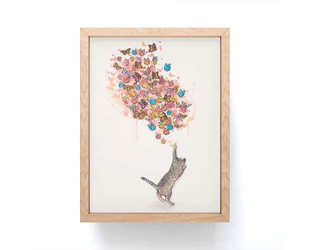 Laura Graves Catching Butterflies Framed Mini Art Print Society6