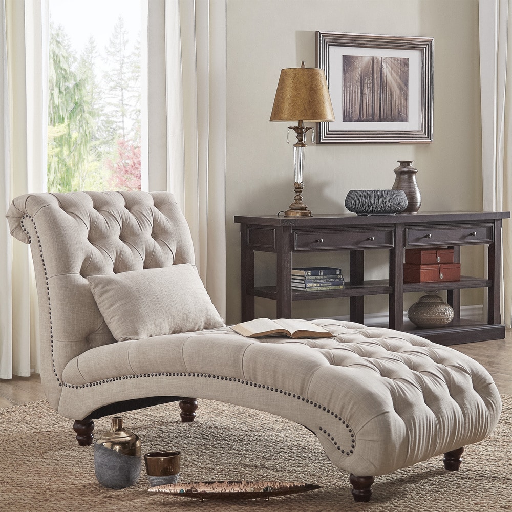 Knightsbridge Tufted Oversized Chaise Lounge by iNSPIRE Q Artisan