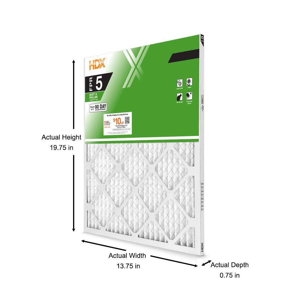 HDX 14 in. x 20 in. x 1 in. Standard Pleated Air Filter FPR 5 HDX1P5-011420