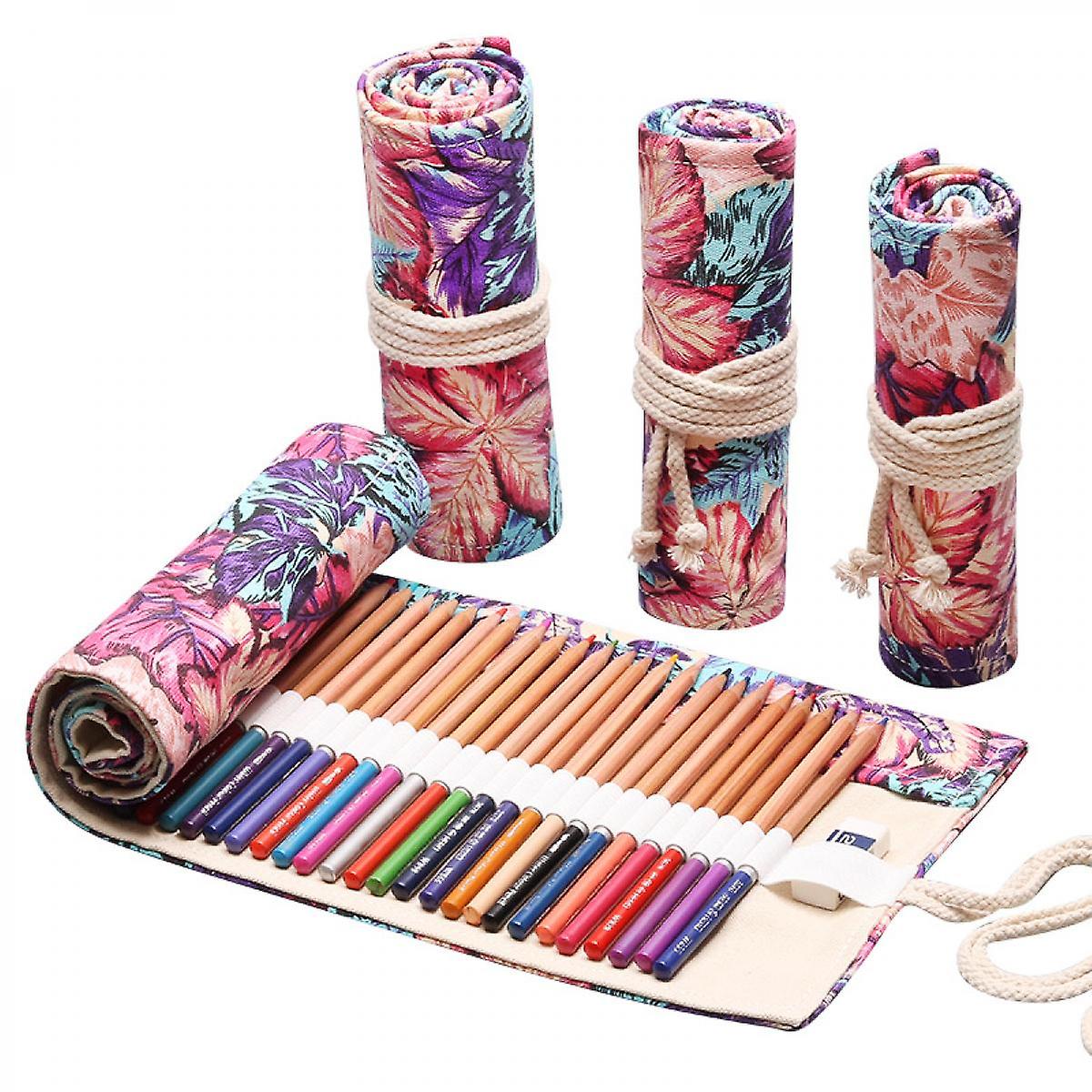 Big Capacity Printed 72 Hole Roll Up Pencil Case