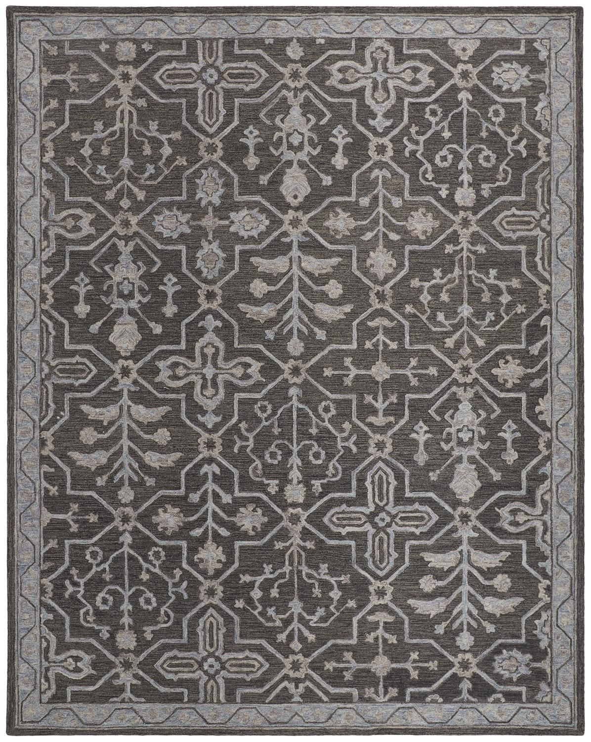 Faris Gray and Blue Rug by BD Fine