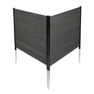 Enclo Privacy Screens Lincoln 3.5 ft x 3.6 ft. Charcoal Vinyl Screen Kit (2-Pack) EC18002
