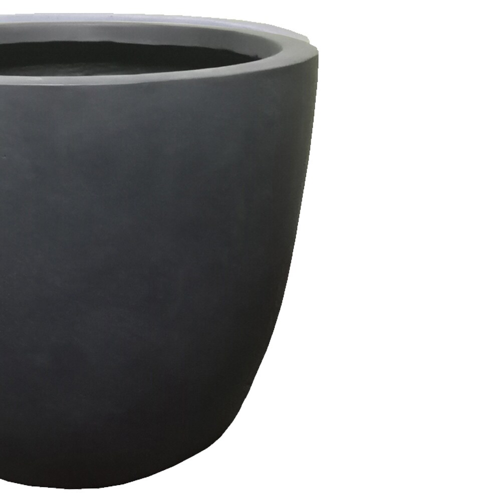 Durx litecrete Lightweight Concrete Modern Seamless Round Cement Color Planter Large   13.8'x13.8'x11.8'