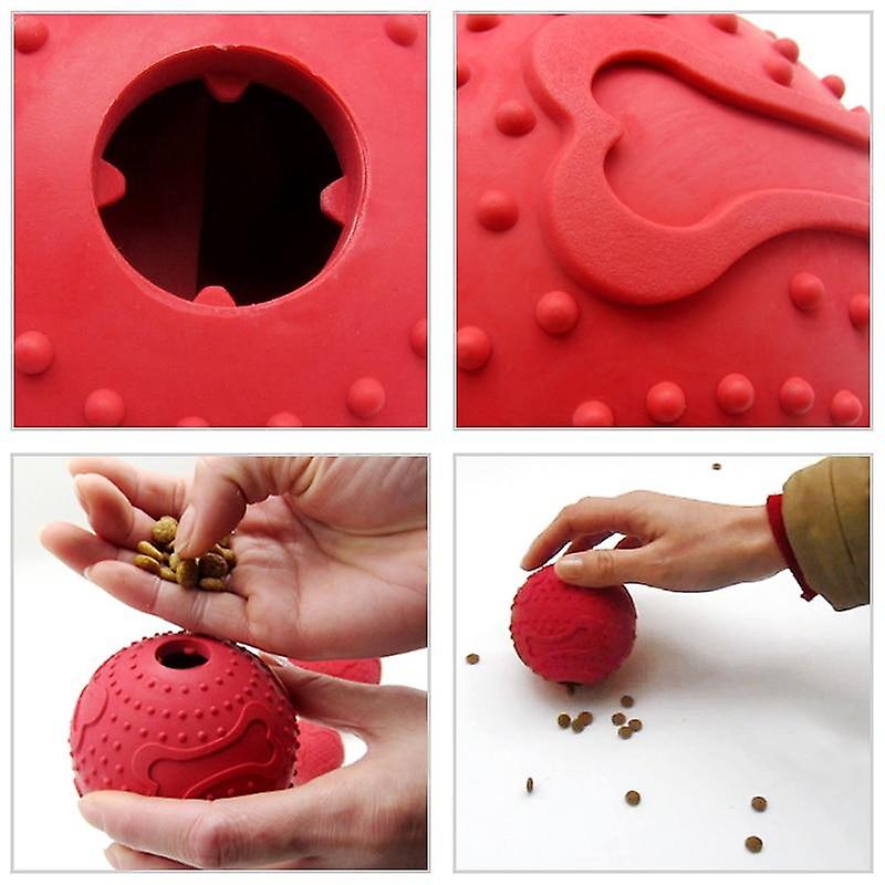 Red Treat Hider Ultra Durable Ball For Dogs Pet Toys