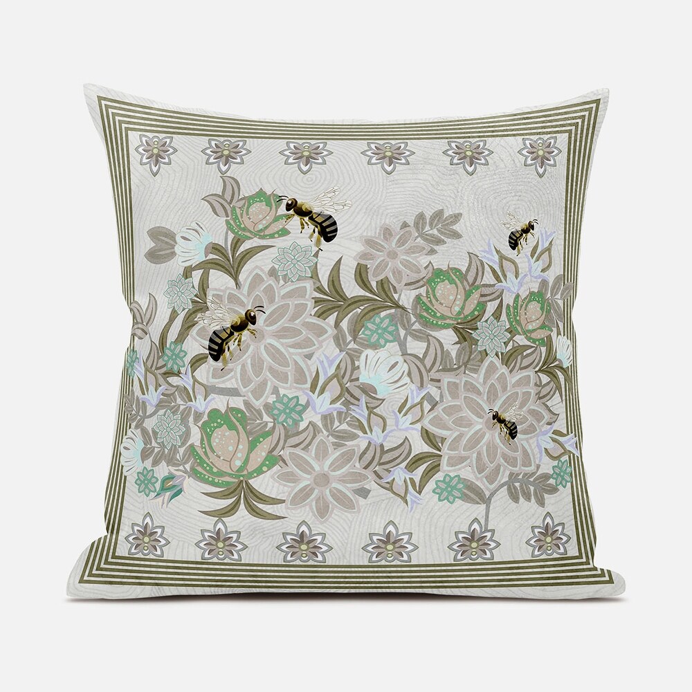 Amrita Sen Honeybee on Flower Indoor Outdoor Pillow