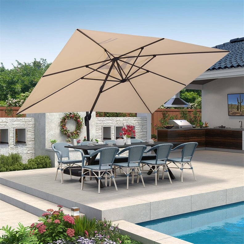 PURPLE LEAF 10 x 13 ft 360 Degree Rotation Patio Umbrella