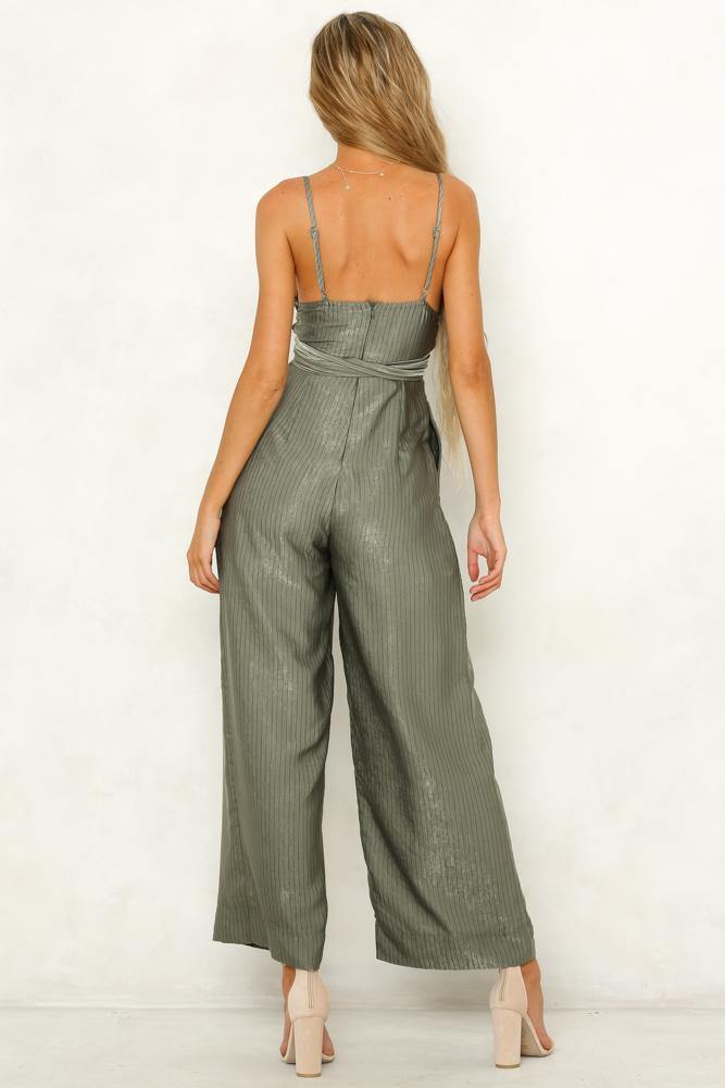 Not Myself Tonight Jumpsuit Olive